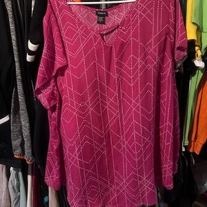 Torrid Fuchsia Geometric Print Top